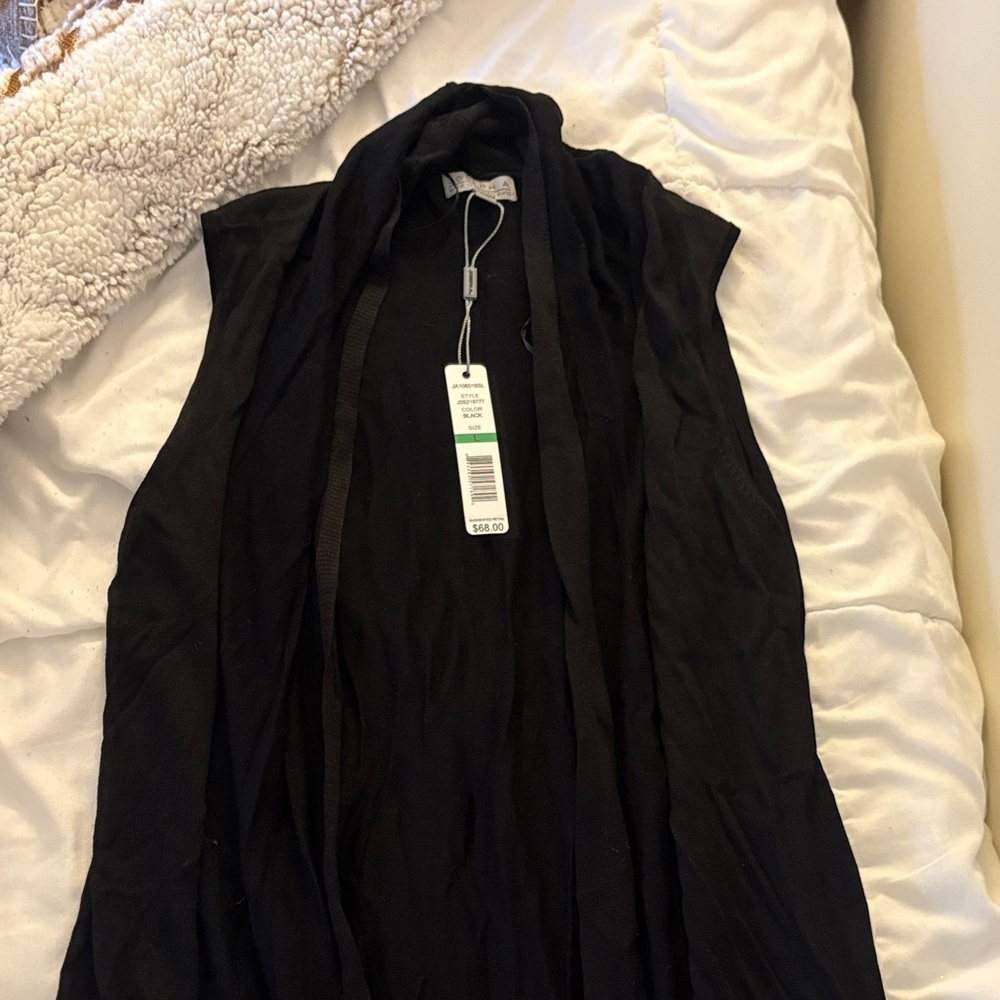 Joseph A Black Sleeveless Cardigan